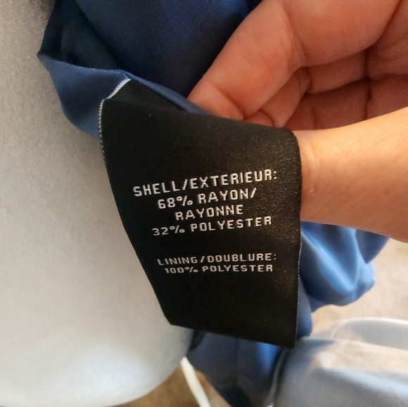 NwT 7 For All Mankind Long Line Trench Blazer Blue Size Large Spring Coat - Picture 10 of 11